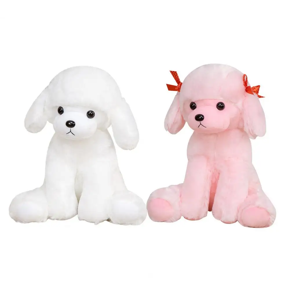 Poodle realista de 45 cm personalizado, boneco de pelúcia fofo de pelúcia, travesseiro de pelúcia para presente de criança, cachorro de pelúcia rosa