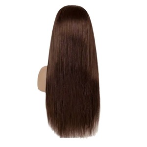 Perruque Lace Front 360 Brun Élégant Cheveux Longs et Lisses Couvrant Toute la Tête pour Femme Température Moyenne à Élevée - Product Image 3