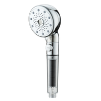 Puissant chrome poli douchette sous pression PP filtre 5 Modes y compris Jet bain Massage salle de bain pommeau de douche arrêt d'eau