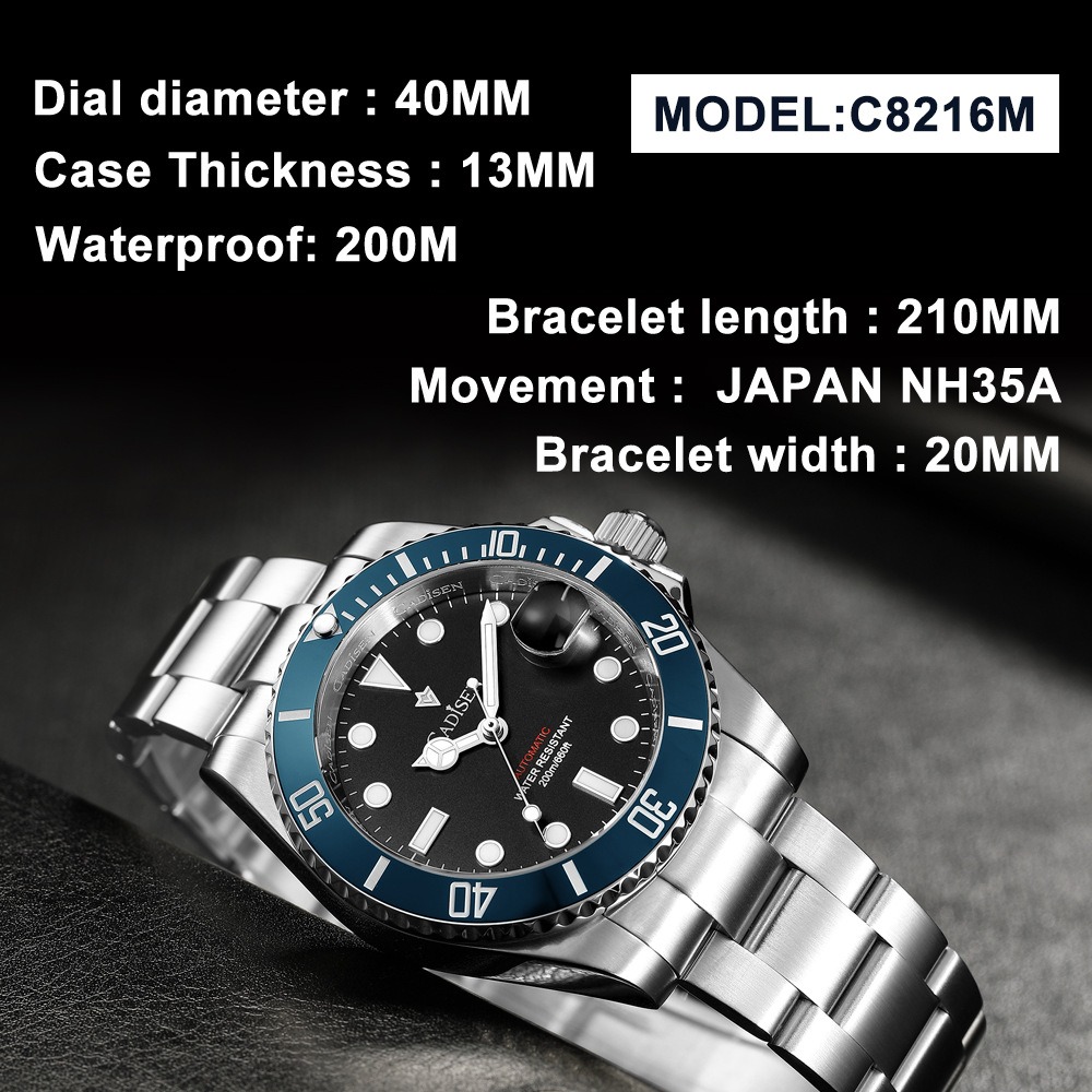 CADISEN 8216 Men's Watch - Japanese Movement & Stainless Steel
