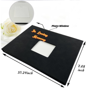 Guest <span class=keywords><strong>Book</strong></span> funerario con penna e scatola azienda di stampa certificata personalizza le pagine celebrazione della vita - Product Image 3