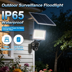 Suitable Solar Camera <b>Light</b> With <b>Flood</b> <b>Light</b> 3MP PTZ 4G 3 Lens AOV AI Human Detection Two Way Talk IP65 for Farm Yard - Product Image 1