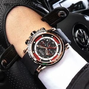 MEGIR 2143 Waterproof Fashion Silicone Strap Material Wristwatch <b>Men's</b> Sport <b>Watches</b> <b>Men</b> <b>Wrist</b> Luxury Top Brand Luminous <b>Watch</b> - Product Image 3