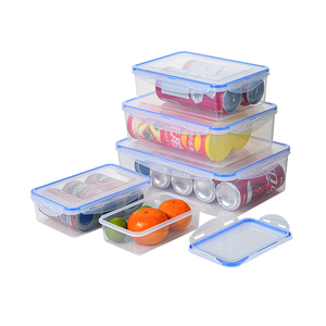 Eco friendly 5 Pack BPA Free Plastic Bulk Food Storage Container Kitchen Organizes Airtight With Lids Cereal Container Set
