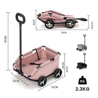 Petite poussette de luxe légère portable à 4 roues pour animaux de compagnie Poussette légère pour chien de voyage en plein air