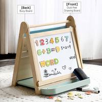Chevalet en bois Montessori multifonctionnel pour enfants, tableau d'activités double face magnétique, tableau noir et tableau blanc, jouet éducatif, cadeau