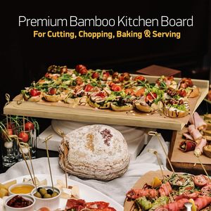 Planche à découper en bambou 53,3x45,7x2,0 cm, rectangulaire double face, pour fruits, légumes et viande - Product Image 4