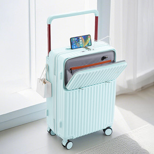 Valise semi-rigide unisexe 20 pouces à ouverture frontale avec poignée large, en ABS+PC, étanche, avec roues universelles - Modèle 2025 - Product Image 2