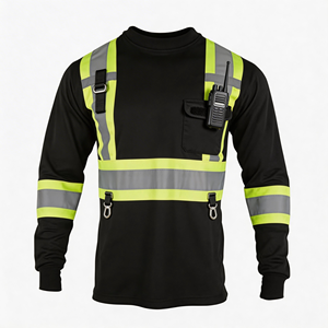 Mesh Breathable Reflective Safety Clothing Long Sleeve Hi Vis Shirts with Reflective Material - Product Image 1