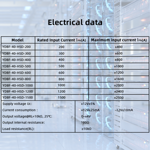 YADA YDBF40-HSD 시리즈 정격 입력 200A ~ 1500A 출력 4V 인버터 장비용 홀 효과 전류 센서 UPS 전원 공급 장치 - Product Image 5