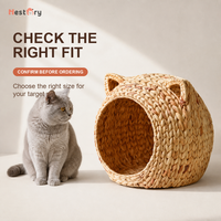 Lit pour chat en rotin tressé à la main, écologique, naturel, solide, fait main, niche pour chien, panier, mode, intérieur