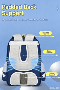 Large Capacity Student <b>Backpack</b> Waterproof Polyester <b>School</b> Bag Softback Bookbag for Grades 1-6 - Product Image 6
