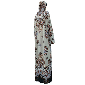 Traje de oración musulmana para mujer, ropa de tamaño suelto islámico, Floral, larga, vestido de bonbú de Arabia Saudita, Hijab de adoración femenina, Burqa, 1 pieza - Product Image 2