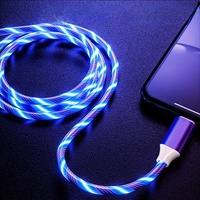 Cable de Carga Rápida con Luz Fluorescente, Cable de Datos de Aleación de Aluminio, Cable USB de Carga Rápida con Efecto Luminoso, Compatible con Uso en Automóviles, de Fábrica