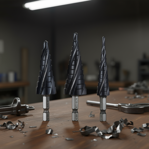 Jeu de forets étagés 1/8 à 7/8 pouces, revêtement TiAlN, tige hexagonale pour perçage du métal - Product Image 2