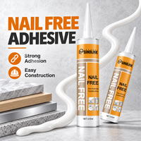 Colle de construction sans clou, adhésif à forte adhérence 310 ml pour la décoration murale, les panneaux en bois, le PVC et les matériaux métalliques
