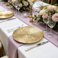 Assiettes de présentation en PP doré durables et économiques avec motif en spirale pour mariages, hôtels et événements domestiques