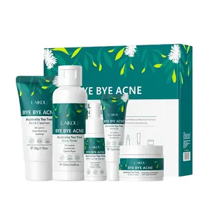 Tea tree skincare set high quality anti acne facial cream & lotion repair acne skin care 5 pieces set