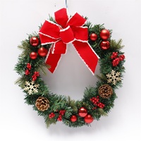 Neuer Festlicher Blumen-Dekorationskranz Tür- und Fensterdekoration PVC Weihnachtskranz