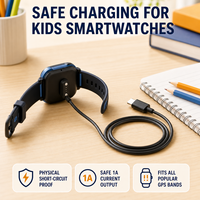 Câble de charge magnétique 1A à polarité inverse pour montre connectée, cordon de chargeur Type-C sécurisé contre les courts-circuits pour traceur GPS enfant