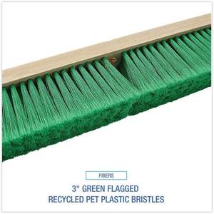 Cabezal de Escoba para Pisos con Cerdas de PET Reciclado Verde de 3 Pulgadas Cerdas de cerdo de 24 pulgadas Cepillo para barrer pisos - Product Image 1
