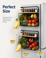 Étagères de rangement pliantes multi-usages pour la cuisine, panier à fruits et légumes à 2 niveaux pour réfrigérateur, organisateur d'épices pour la maison