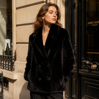 Liquidation de stock : Manteau d'hiver élégant pour femme en fausse fourrure de vison de luxe, épais, à manches longues, imprimé animal, double boutonnage – Offre spéciale