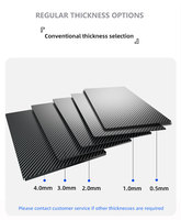 Planche en fibre de carbone 3k à vente chaude, 0,5 mm-4 mm, ultra légère et durable, pour carte de visite, modèle d'avion, cadre, poignée de clé