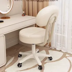 Chaise de maquillage à hauteur réglable et pivotante, tabouret de beauté en métal pour salons de coiffure, tabouret de bar à dossier, design confortable - Product Image 4