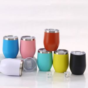 Spray Coated Surface Swig 12oz <b>Egg</b> Shape <b>Mug</b> 304 Stainless Steel Spray Coated Insulated Red Wine Beer Cup - Product Image 1