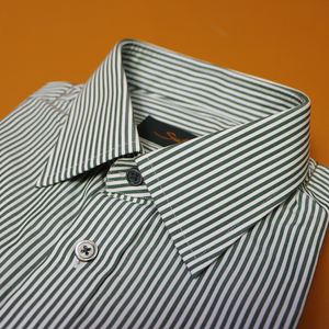 Camicia su Misura MTM Slim Fit per Uomo, Camicia Formale Blu a Righe, 100% Cotone, Manica Lunga - Product Image 2