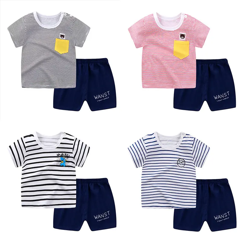 Conjuntos de ropa de moda para niños y niñas, conjuntos de verano con precio al por mayor, 2023