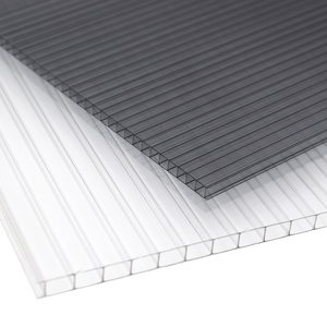 Feuille creuse en <span class=keywords><strong>polycarbonate</strong></span> 2 couches rectangulaires, plastique transparent coloré, pas cher, multiparoi, prix du panneau, 3mm 5mm 7mm 12mm - Product Image 1
