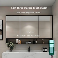 Interrupteur intelligent pour miroir avec écran tactile numérique à double clé et fonction d'affichage numérique, adapté aux miroirs de salle de bain