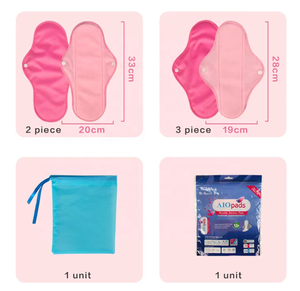 AIO 6pcs Set <span class=keywords><strong>Lavable</strong></span> Rose Coussin Menstruel Étanche Maternité Serviette Hygiénique Réutilisable Serviette Hygiénique Féminine avec Emballage - Product Image 3