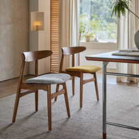 Chaise de salle à manger scandinave en chêne massif blanc, siège rembourré ergonomique, chaise de salle à manger en bois pour la salle à manger à domicile