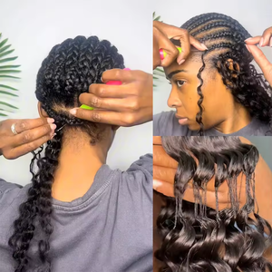 Extensions de cheveux humains à crocheter, 100g, à pointe plume, style ondulations profondes birmanes, très demandées - Product Image 4