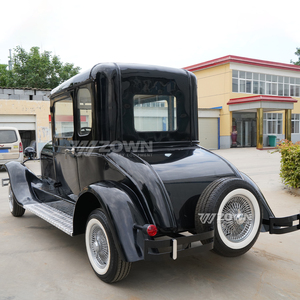 Offre Spéciale Voiture Électrique Noire Vintage, Alimentée par Batterie, Style Rétro Classique, Idéale pour Petites Balades en Station Balnéaire - Product Image 3