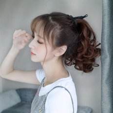 PONIETTE WIPS 2P Ensemble d'extensions de cheveux humains à vague de ruban brun clair P3288028221 - Product Image 1