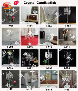 Elegante Candelabro de Vidrio con 6 Cabezas, Centro de Mesa Transparente para Decoración de Bodas - Product Image 3