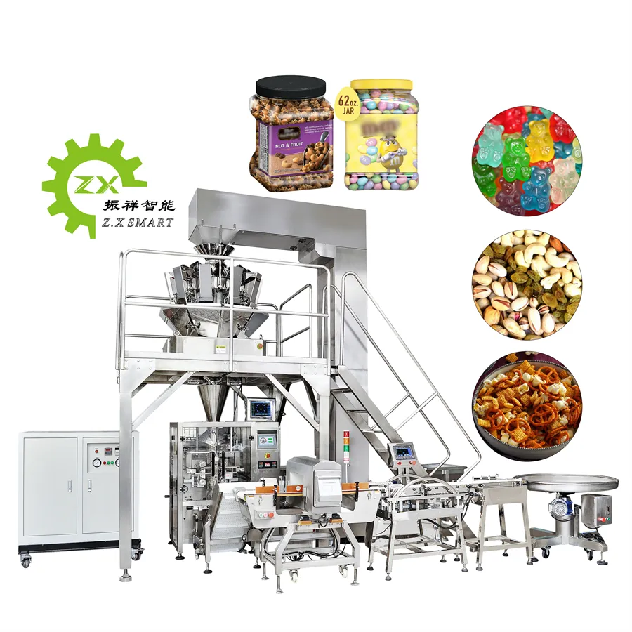 ZXSMART Porca Snack Máquina De Embalagem De Alimentos 14 10 cabeça Multihead Pesador Combinação Escala Pesagem Pesador Máquina De Embalagem