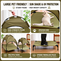 Tente surélevée pour chats et chiens, respirante, rafraîchissante, pliable, durable, réutilisable, résistante à l'humidité, pour une utilisation en extérieur toute l'année, en Oxford