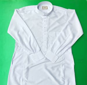 طراز جديد جذاب فاخر مريح صنع مسلم ثوب على الطراز السعودي للرجال قميص أبيض ياقة ثوب مع بنطلون - Product Image 4