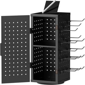 Rotating Pegboard Display Rack Four Sided Jewelry Key Storage <b>Shelf</b> For Retail Boutique Trade Show Craft Fairs Home Organization - Product Image 2