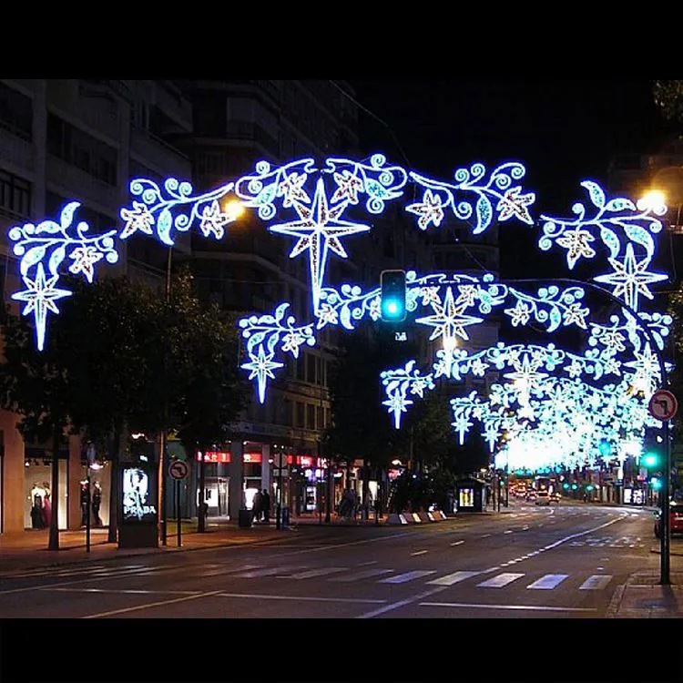 EVERMORE-decoración para vacaciones, luces Led con motivo de copos de nieve de Navidad, de calle gigante
