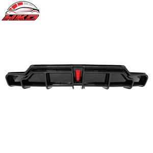 Protector de Parachoques Trasero para Tesla Model 3 2017-2023 Estilo IKON Difusor Negro Brillante con LED Accesorios para Automóviles - Product Image 4