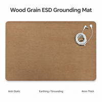 Alfombrilla de Escritorio para Trabajar desde Casa, con Diseño de Madera, 4mm, Conductiva, Antiestática, ESD