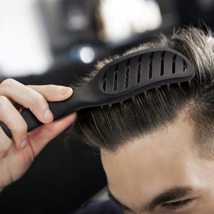 Brosse démêlante incurvée à dents larges avec logo personnalisé, coussinée, séchage rapide, pour massage du cuir chevelu et coiffage - Product Image 6