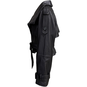Chaqueta Corta de Mujer Personalizada con Cuello Convertible, Chaqueta Corta de Gamuza Premium con Cinturón y Opciones de Cuello Alto - Product Image 3