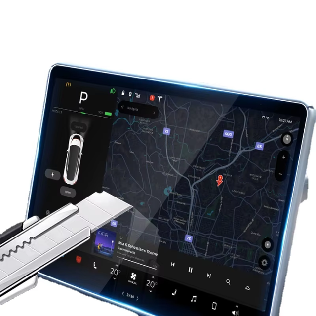 Tempered Glass Screen Protector for Tesla Model 3/Model Y Anti-Fingerprint Blue-Light Blocking High-Definition Matte Finish Made